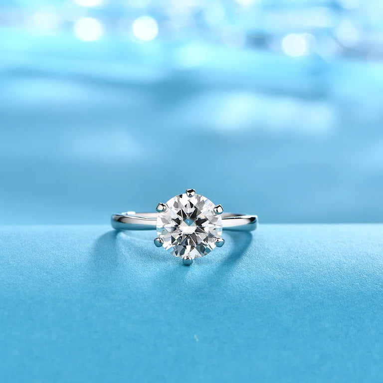 Sole Round Cut Moissanite Ring